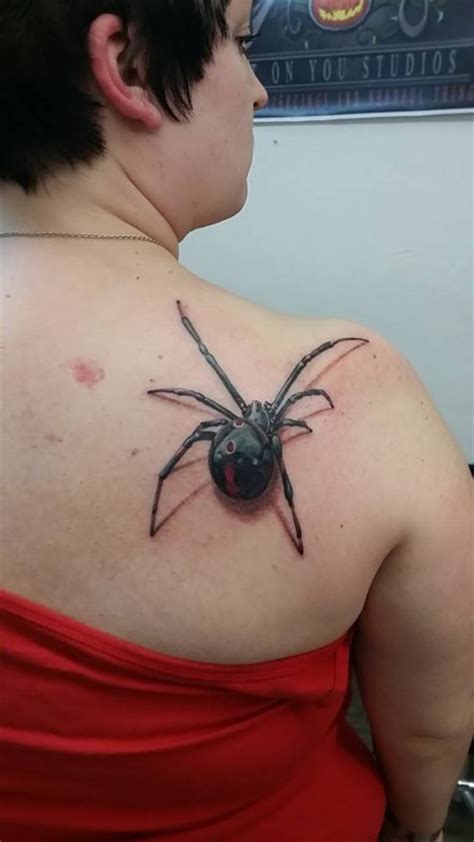 3d Black Widow Spider Best Tattoo Design Ideas