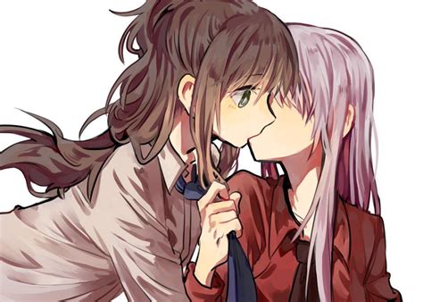Anime Two Girls Kissing