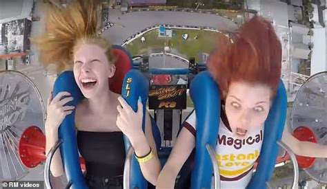 funny video shows girl passing out on a slingshot ride with a friend fashionmodelsecret