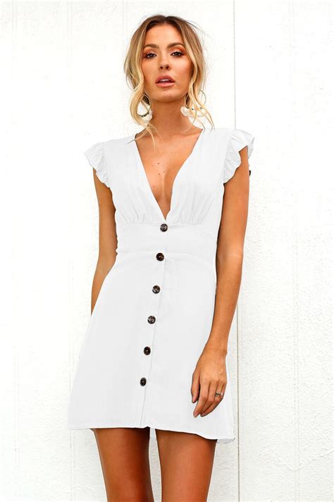 Summer Casual Dress Women Solid White Green Back Ruffles Beach Dress A Line Sexy Sleeveless