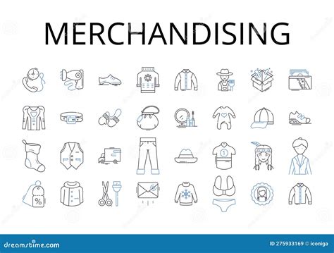 Merchandising Line Icons Collection Retailing Selling Marketing