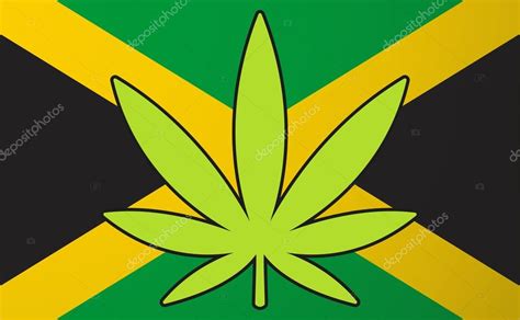 Die flagge wurde am 6. Jamaica-Fahne mit Hanfblatt - Vektorgrafik: lizenzfreie ...