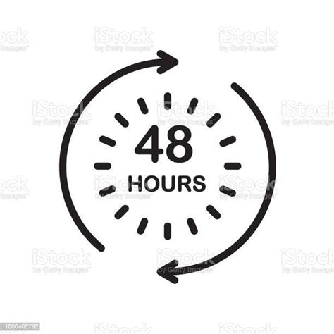 48 Hours Icon Isolated On White Background Stock Illustration