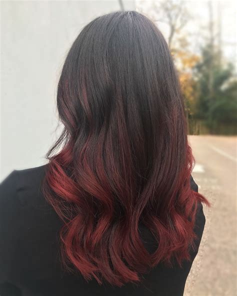 Balayage,color melt,long hair,dark hair,red hair,ombré, | Long hair styles, Red ombre hair, Hair 