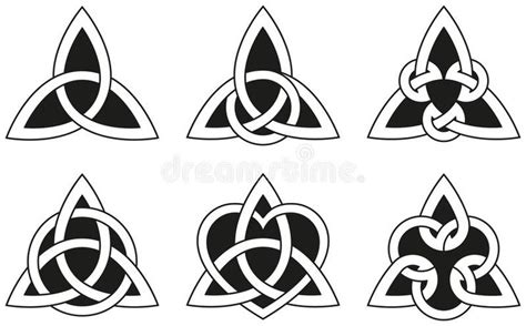 Four Celtic Symbols In Black And White