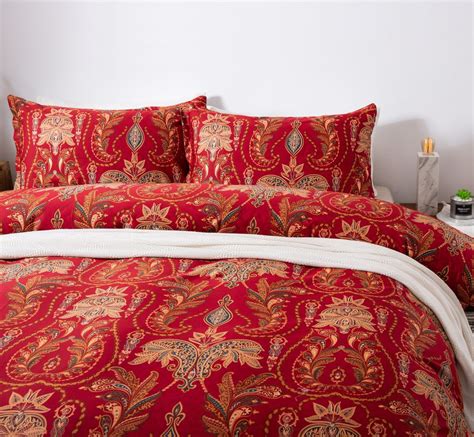 Italian Paisley Style Bedding 400TC Cotton 3pc Duvet Cover Set Boho