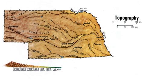 Nebraska Topographic Map Free Large Topographical Map Of Nebraska Topo