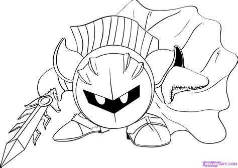 How To Draw Meta Knight From Kirby Step By Step Video Game Characters