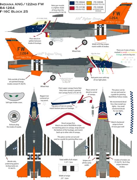 General Dynamics F 16c Fighting Falcon 122 Fw Retro Color Profile And