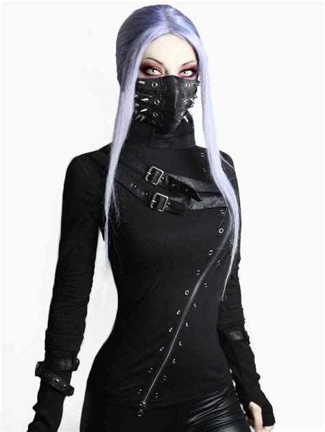 Black Gothic Punk Mask Punk Aesthetic Outfit Black Gothic Punk Outfits Aesthetic