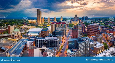 Aerial Panorama Of Albany New York Stock Photo Image Of Governor