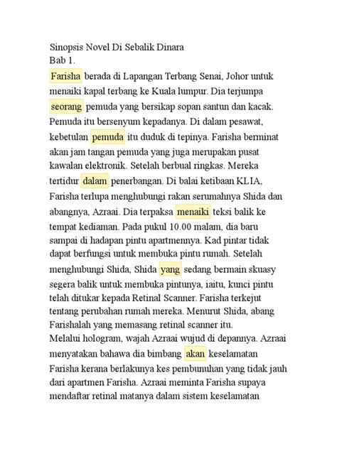 Education view text version copyright report. Sinopsis Novel Di Sebalik Dinara tingkatan 4
