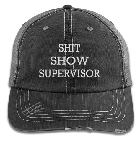Shit Show Supervisor Hat Distressed Trucker Cap Funny Mom Etsy