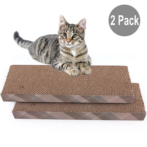 Primepets 2 Small Cat Scratcher Cardboard With Catnip 158x48 In