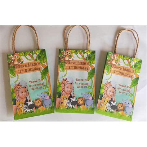 Customized Safari Animals Theme Loot Bag Party Bag Paper Bag Shopee