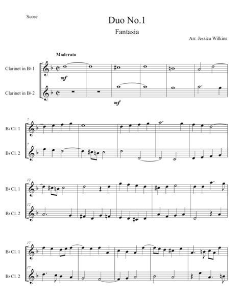 Clarinet Duet No1 Fantasia Digital Download Jdw Sheet Music