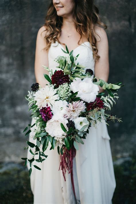 I just made 6 bouquets for a family member's wedding. Bridal Bouquet l Maroon Blush Green White Ivory l ...