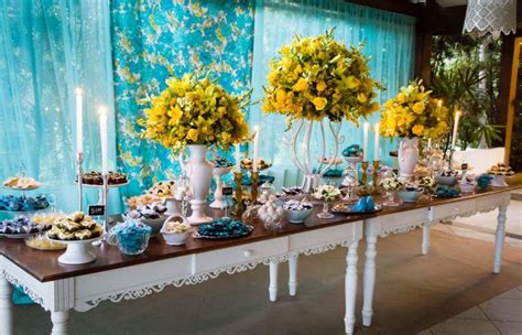 Veja mais ideias sobre delicadeza, romantismo, just girly things. Decoração De Casamento Azul Tiffany E Amarelo