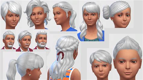 Mod The Sims Silver White Hair Colour Non Default