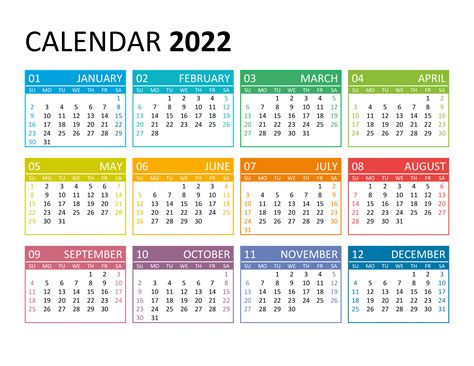 2022 Yearly Calendar Printable Vertical 18 Images 2022 Annual