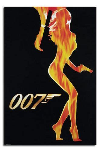 0034 James Bond 007 Flame Girl Silhouette Poster James Bond Movie
