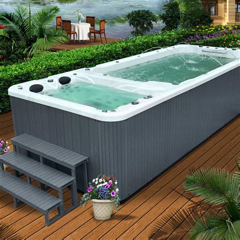 Swim spas use minimal space in your backyard or home to give you the best of both worlds, a pool to cool off in and a spa to relax in! China Balboa Portable Fiberglass Swimming Pool with ...