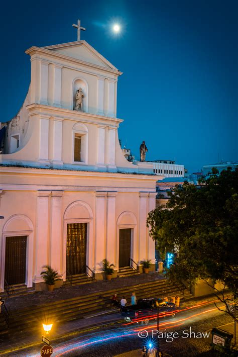 Cathedral San Juan Bautista Puerto Rico Night Photography Zigzagging