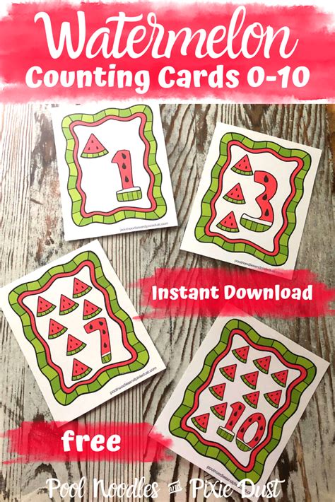 Watermelon Number Cards 0 10 Thrifty Homeschoolers