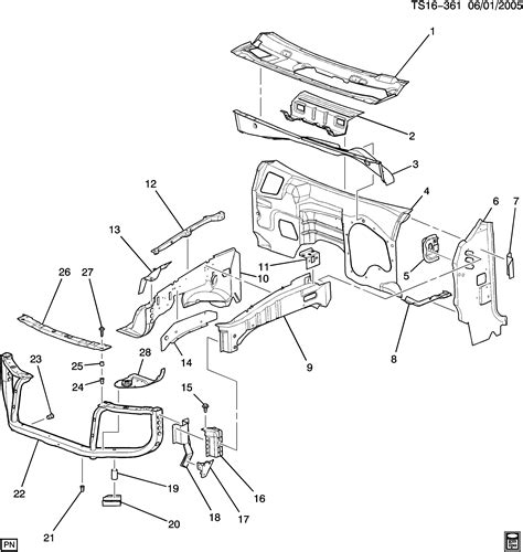 Trailblazer 2wd Sheet Metalcowl And Engine Compartment Chevrolet Epc