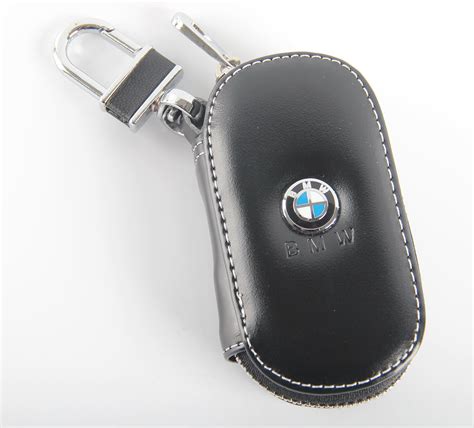 Key Chain Bag Genuine Leather Ring Holder Case Car Auto