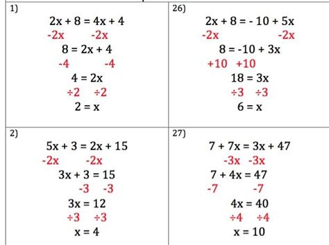 Maths Ks Gcse Three Step Linear Equations Questions And Worked Hot Sex Picture