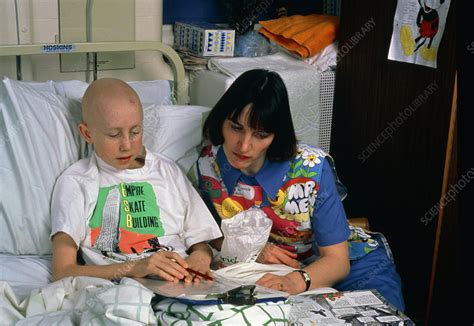 Young Boy Undergoing Chemotherapy For Leukaemia Stock Image M131