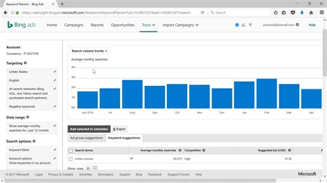 Bing Keyword Research For Seo Bing Keyword Planner Tools Youtube