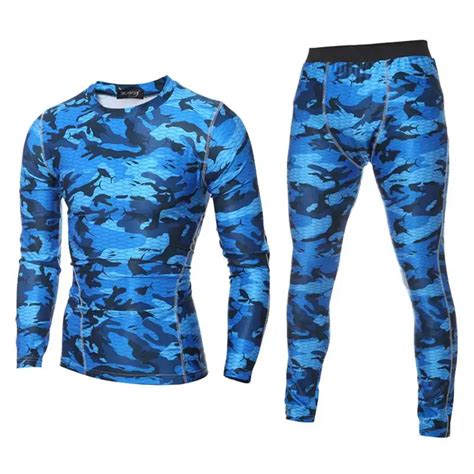 men workout sets pro compression long johns fitness winter quick dry gymming male spring autumn