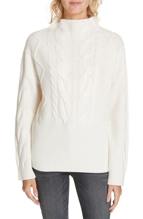 Lyst Nordstrom Cable Cashmere Sweater In White