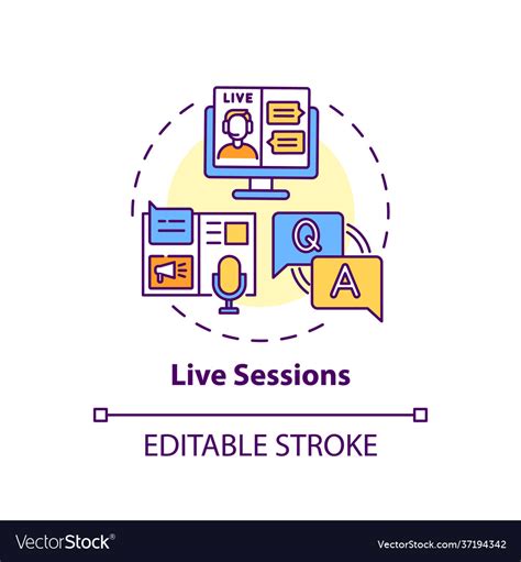 Live Sessions Concept Icon Royalty Free Vector Image