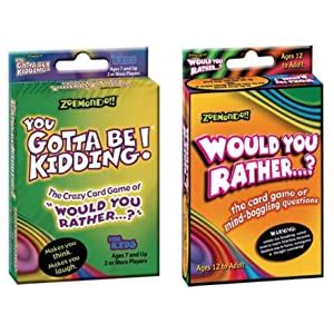 Start studying would you rather?. Amazon.com: Zobmondo!! Would You Rather/You Gotta Be Kidding Card Game (Fun Pack): unknown: Toys ...