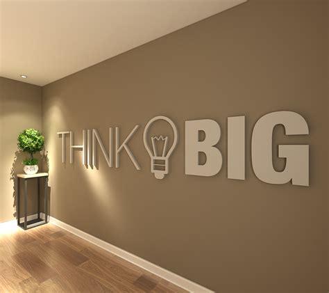 Think Big Office Wall Art Decor 3d Pvc
