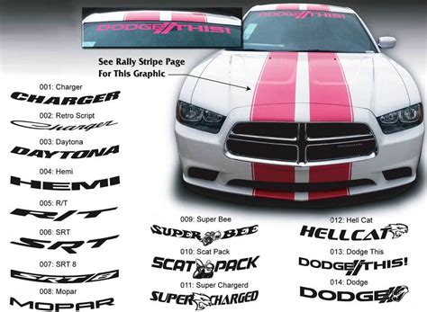 Dodge Charger Hellcat Mopar Hemi Srt Srt8 Super Bee Autocollant De Pare Brise Graphique Sadapte