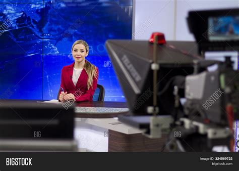 News Anchor Tv Studio Image And Photo Free Trial Bigstock