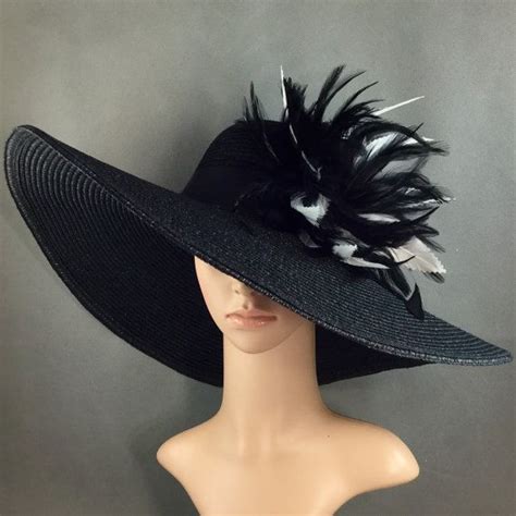 Black Funeral Hat Formal Hat Special Occasion Fascinator Etsy Derby