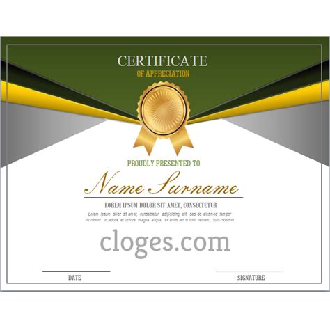 Certificate Of Appreciation Template Editable