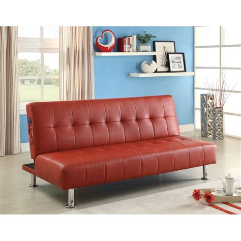 Furniture Of America Hollie Contemporary Faux Leather Sleeper Sofa Bed