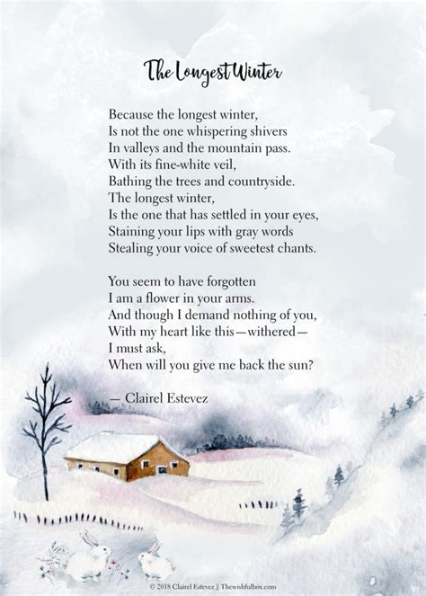 Seven Winter Poems Love Life Inspirational Wintry Words