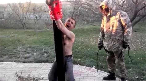Drug Dealer Being Whipped And Tortured By Pro Russian Rebels In Ukraine