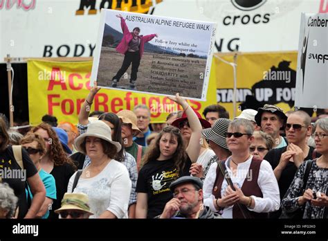 Photograph From The Rally For Refugees Palm Sunday Protest In Canberra