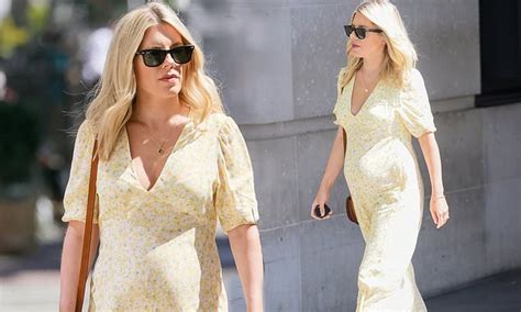 Mollie King Shows Off Her Blossoming Baby Bump In Stylish Pastel Yellow