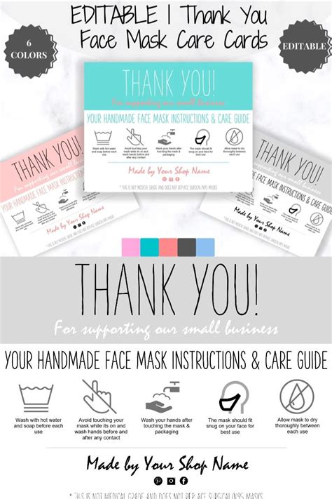 Don't get me wrong, i'm not saying that longer messages are bad, but for. EDITABLE Face Mask Label Care Card, THANK YOU for Your Order Card, Face Mask Instructions ...