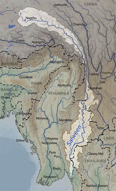 Salween Fleuve River Map Wikipedia Populationdata Stroomgebied