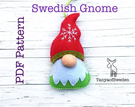Swedish Gnome Pattern Gnome Pattern Felt Gnome Pattern Etsy Gnome